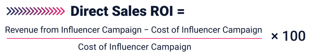 direct sales ROI formula