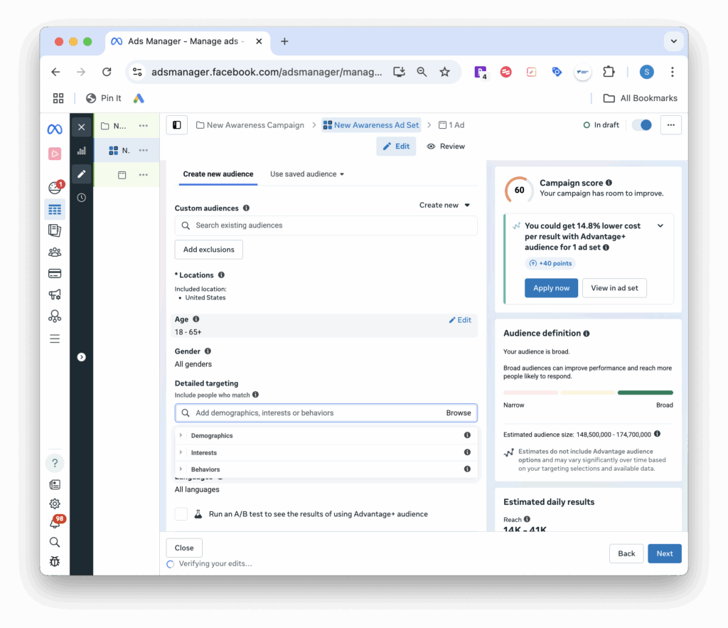 meta ads manager dashboard